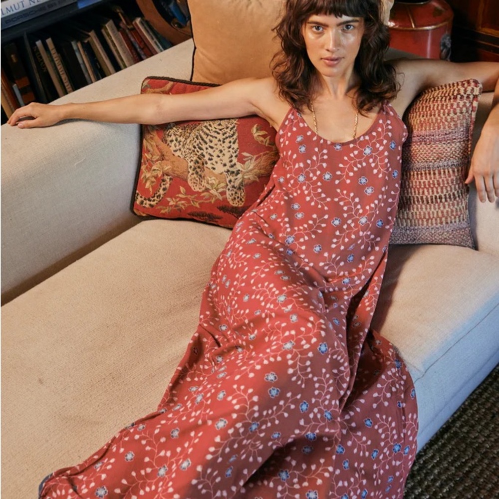 Natalie Martin Red Floral Maxi Dress
